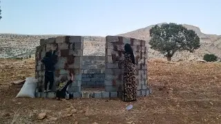 Nomads  Fixing the walls of the house and taking their seams