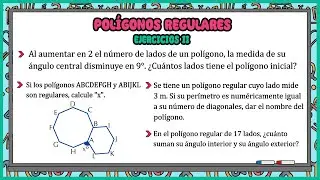 Ejercicios de Pol&iacute;gonos regulares II - ejercicios resueltos de manera f&aacute;cil y sencilla
