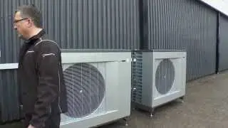 Luft til vand varmepumpe installeret i lufthavnen