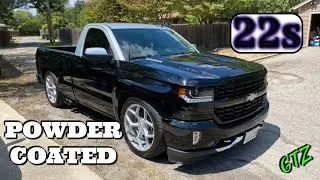 Chevy Silverado 22' RIMS POWDER COATED & NEW OEDRO Floor Mats!