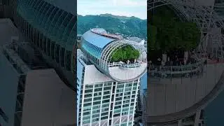 On the skybridge of Raffles City #skyscraper #dronevideo