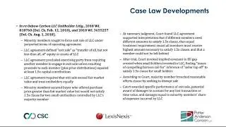 Recorded Webinar - First State Update: 2018 Case Law Developments and Updates to Delaware LLC Act