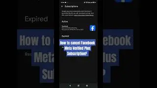 How to cancel Facebook Meta Verified Plus Subscription? #fb