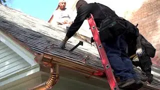 Lake Forest Slate Roof and Copper Gutters