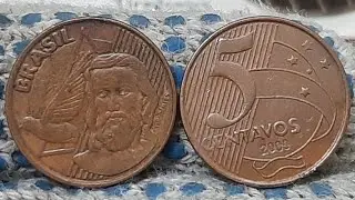 5 CENTAVOS ANO 2000 MOEDA ESCASSA SUMIU DO COM&Eacute;RCIO VOC&Ecirc; TEM DESSA? OLHA O VALOR $ 40 A 120 REAIS 🇧🇷
