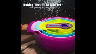 Rainbow 10 In 1 Measuring Cup Spoon Mixing Bowl Mesh Strainer Kitchenware Baking Tool