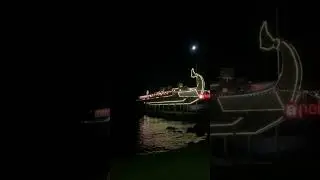 Ночное море Ялты. Кафе Апельсин знаменитая галера в море. #крым #ялта #море #апельсин #apelsin