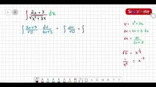 34. Integral (2x +3)/raíz de x^2+3x | Método cambio de variable