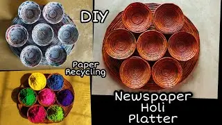 Newspaper Holi Platter | Paper Recycling Craft | DIY