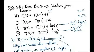 11.4 problems on recurrence relation || time and space complexity || recursive function analysis