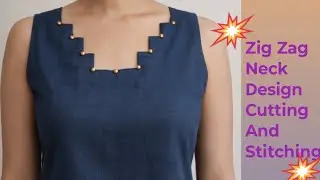 Zig Zag Neck Design Cutting And Stitching Tutorial 🥰 # youtube # Viral # Video # Sewing 🪡🧵