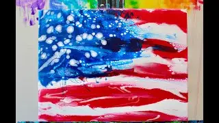 American Flag Pour Painting