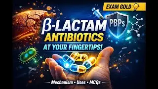 📌 β-Lactam Antibiotics at Your Fingertips | Mechanism, Uses & MCQs | Pharmacology Made Easy