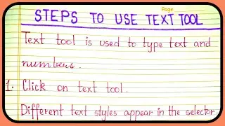 Steps to use text tool | How to use text tool | Text tool kaise use karte hai | Use of Number tool 