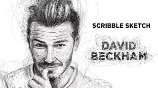 'Scribble Portrait Sketch' of 'David Beckham' | Digital Scribble Portrait