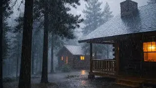 🔴 LIVE Heavy Rain Sounds in Forest Cabin 🌧️ Deep Sleep, Relax & Stress Relief