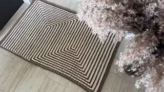 Как вязать 3D коврик Зиг Заг крючком. Подробное видео