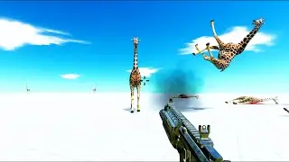 Can I Survive from 100 Giraffe ? 😱 | ARBS Simulator Battle  10 minotaur vs 10 dinosaur battle fight