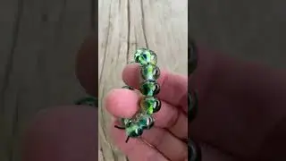 Multi Color Green Lampwork Glass Beads #lampworkbeads #glassbeads #jewelrymaking