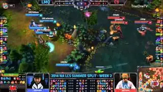 LMQ vs C9 Highlights - 2014 NA LCS Summer W2D2