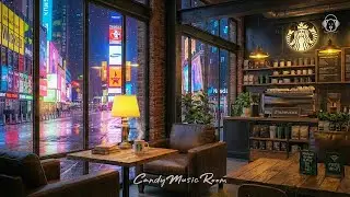 New York Night Caf&eacute; Jazz ☕ Cozy Starbucks Ambience for Relaxing & Studying