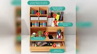 Review: Organizador De Mesa Mdf Escrit&oacute;rio Multiuso Gavetas Canetas