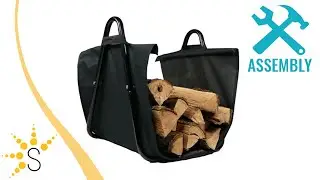 Sunnydaze Canvas Firewood Log Carrier with Handles Heavy Duty Log Tote & Rack - QX-LHC