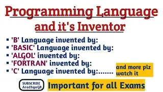 Programming Language & their Inventor|Important for All Exam|Most Important|@CompBookAradhya