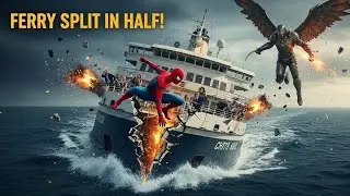 Spider-Man vs Vulture | Ferry Split in Half 😱#Viralvedio #spiderman #200kviews 