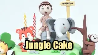Jungle cake for baby boy #fondantcake #animalcake #birthdaycake