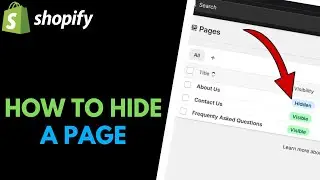Shopify: как отменить публикацию (скрыть) страницу в вашем магазине