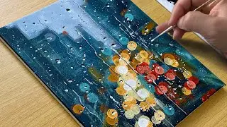 Rainy Window Illusion - Easy Acrylic Painting Anyone Can Try