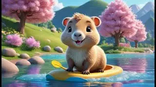 Capybara Paws Go Paddle Paddle Paddle | Animal Nursery Rhyme | Kids Songs | Baby Music