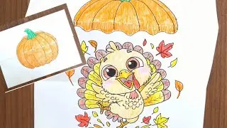 🎃🦃 Surprise Turkey Drawing! | Cute Turkey Surprise Fold Drawing for Kids