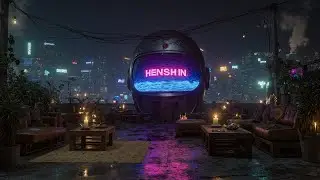 Cyberpunk Dreams | Rooftop Ambience in a Neon Sky City | 4K [HENSHIN]