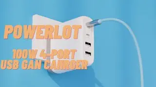 PowerLot 100W USB C GaN Charger - Multiport USB Fast Charger for MacBook Pro, iPhone 13, etc.