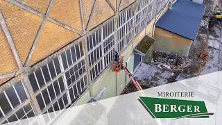 Miroiterie Berger | Remplacement de vitrage avec nacelle à la Base 112