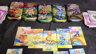 Unboxing: 5 Pokemon Trading Card Game Vibrant Paldea Mini tins