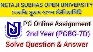 PGBG 7D Online Assignment Solve Question  Answer | Nsou 2021