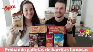 PROBANDO GALLETAS DE BARRITAS FAMOSAS, TWIX, M&M, MARS, SKITTLES, BOUNTY, GALAXY