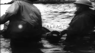 Bombardment in night during the liberation of Islands of Elba. HD Stock Footage