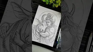 Lord Shiva With Nandi Maharaj Drawing 😍✍️ Mahashivratri special #shorts #mahadev #lordshiva #drawing