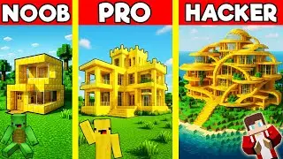 Битва за строительство золотого дома в Minecraft &mdash; испытание нуба против профессионала &mdash; пародия ...