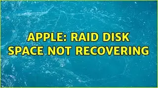 Apple: RAID Disk Space not Recovering
