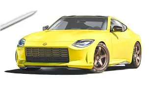 Realistic Car Drawing - NISSAN 400Z PROTO | drawingpat