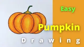 How to draw Pumpkin // How to draw and colour Pumpkin easily step by step for kids