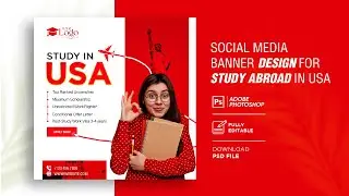 Make Trendy Social Media Post Design | Study in USA | Abroad Study