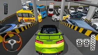 New Green Camaro Car Stuck For Parking In Underground Garage & Traffic Area - 3D Driving #cardriving