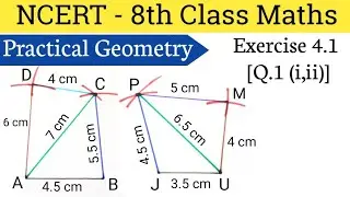 Practical Geometry 8th class Maths Exercise 4.1 [Q.1(i,ii)] | Practical Geometry Class 8
