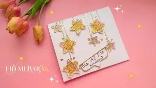 How To Make White Paper Eid Card - 3D Stars Greeting Card - Eid Mubarak Greeting Card